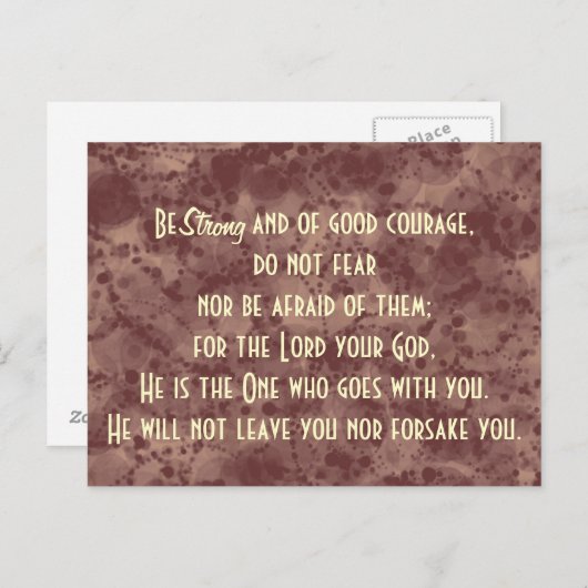Bibel Verse Scripting Be Strong Postkarte (Vorne/Hinten)
