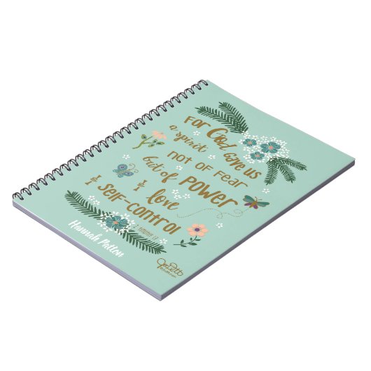 Bibel Verse Scripting Minze Personalisiert Notizblock (Linke Seite)