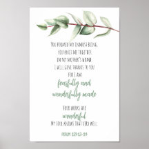 Bibel Verse Scripting Wall Art Green Eukalyptus