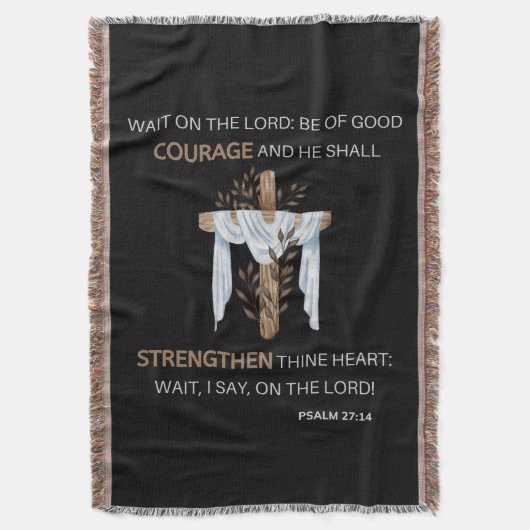 Bibel Verse Scripture Psalm 27:14 KJV Decke (Vorderseite Vertikal)