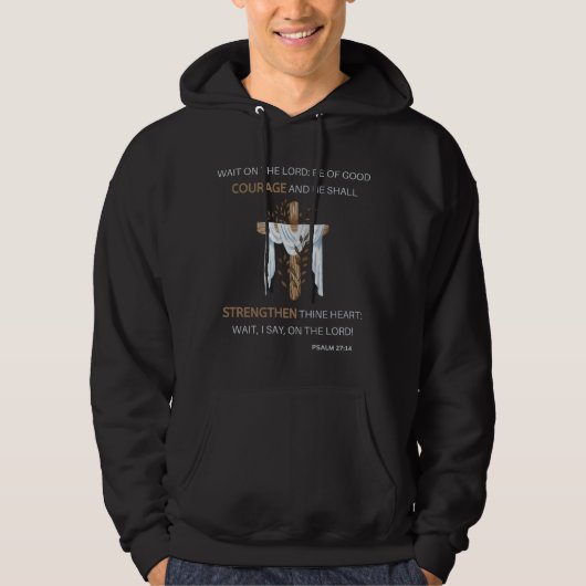 Bibel Verse Scripture Psalm 27:14 KJV Herren Hoodie (Vorderseite)
