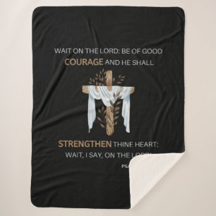 Bibel Verse Scripture Psalm 27:14 KJV Sherpadecke