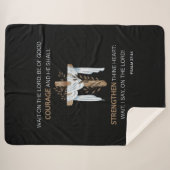 Bibel Verse Scripture Psalm 27:14 KJV Sherpadecke (Vorderseite (Horizontal))