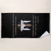 Bibel Verse Scripture Psalm 27:14 KJV Strandtuch (Vorderseite)