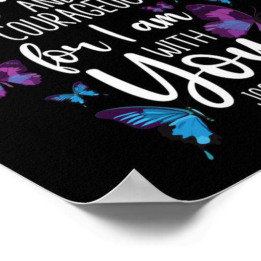 Bibel Verse sei stark und mutig für mich Poster (Ecke)