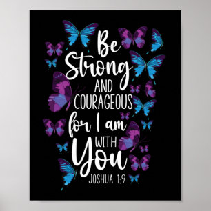 Bibel Verse sei stark und mutig für mich Poster