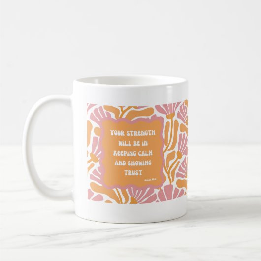 Bibel Verse Senf Rosa Blumenzitat Kaffeetasse (Links)