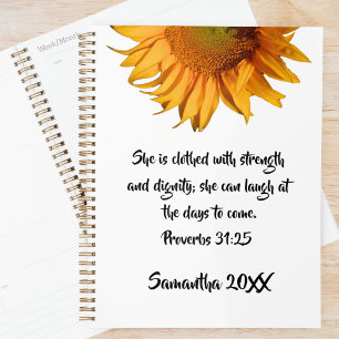 Bibel Verse Sprichwörter 31:25 Sonnenblumen Eigene Planer