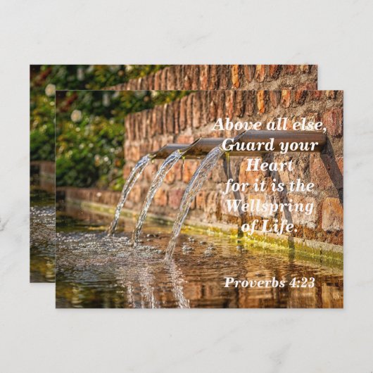 Bibel Verse Sprichwörter 4:23 Wächter dein Herz Postkarte (Vorne/Hinten)