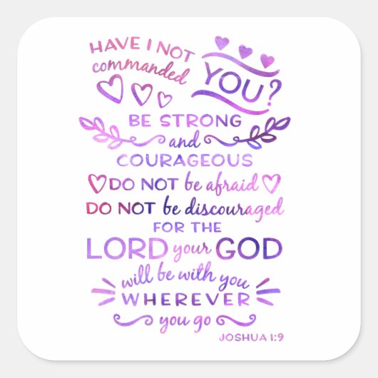 Bibel Verse Sticker Joshua 1:9 (Vorderseite)