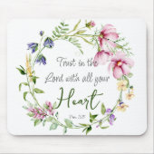 Bibel Verse Vertrauen in den Herrn mit botanischem Mousepad (Vorne)