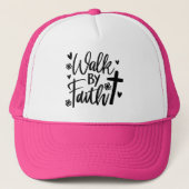 Bibel Verse Walk by Faith Trucker Hat Truckerkappe (Vorderseite)