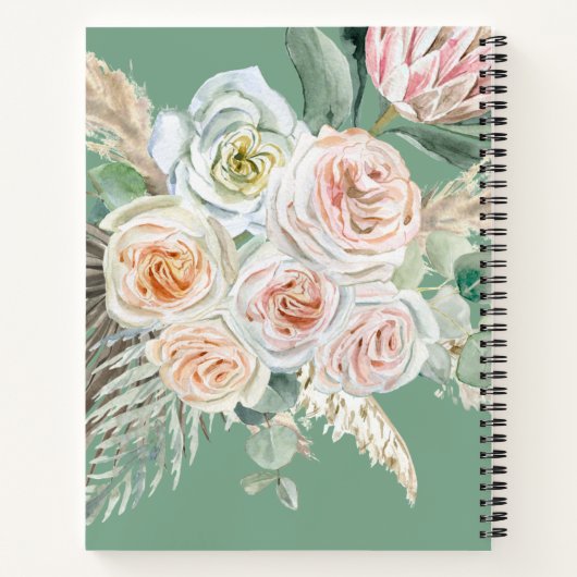 Bibel Verse Watercolor Pampas Grass Notebook Notizblock (Rückseite)