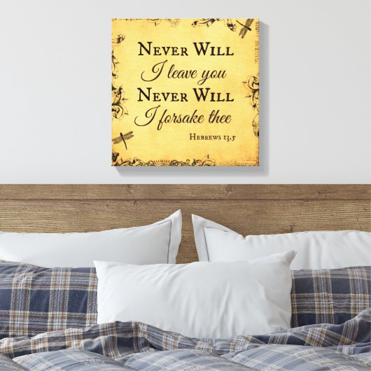 Bibel Verse werde ich dir nie verlassen Leinwanddruck (Insitu (Schlafzimmer))
