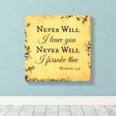 Bibel Verse werde ich dir nie verlassen Leinwanddruck (Insitu (Holzboden))