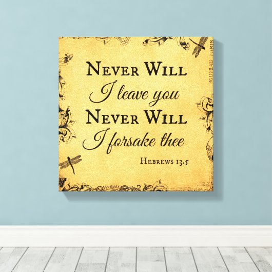Bibel Verse werde ich dir nie verlassen Leinwanddruck (Insitu (Holzboden))