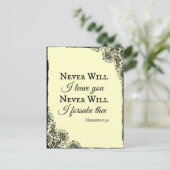 Bibel Verse werde ich dir nie verlassen Postkarte (Stehend Vorderseite)