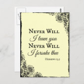 Bibel Verse werde ich dir nie verlassen Postkarte (Vorne/Hinten)