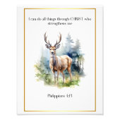 Bibel Verse Woodland Kinderzimmer Kunst, Hirsch, Fotodruck (Vorne)