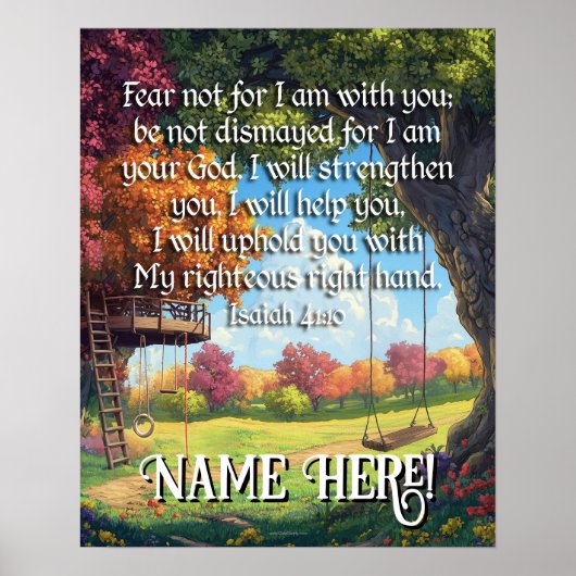 Bibel Verse Zitat Boys Forest Playground Kinder Ku Poster (Vorne)