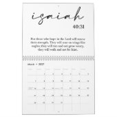 Bibel Verse Zwei Seiten Medium Weißer Kalender (Mär 2027)