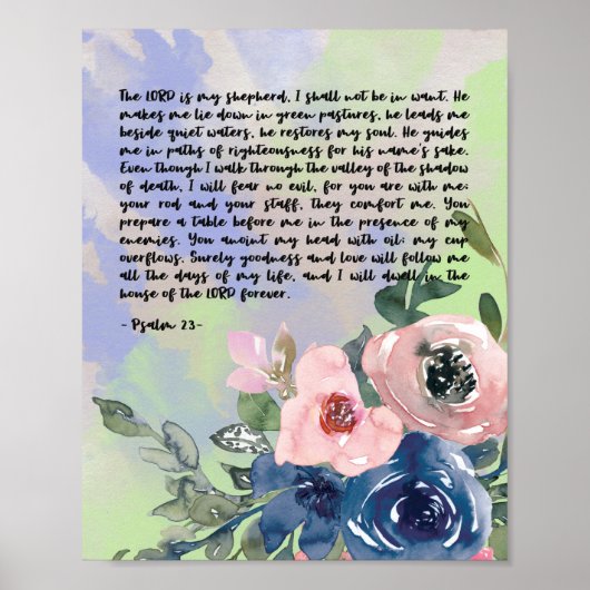 Bibel Verses Blumenwall Art Poster (Vorne)