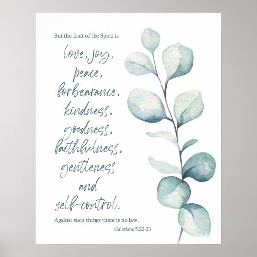 Bibel Versgalaten Blätter Schrift Poster (Vorne)