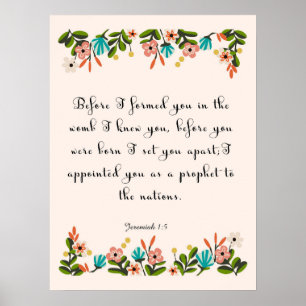 Bibel versifiziert Kunst - Jeremias-1:5 Poster