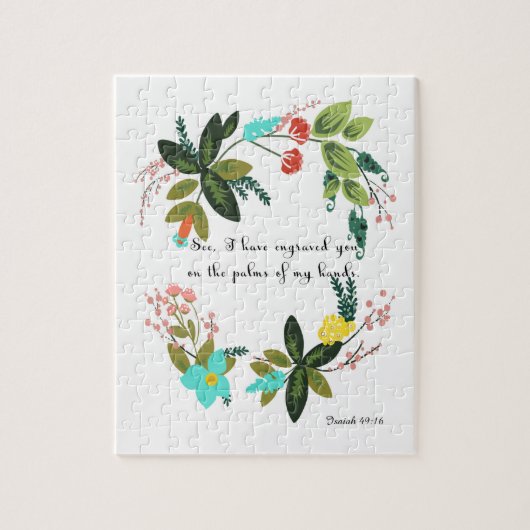 Bibel versifiziert Kunst - Jesaja-49:16 Puzzle (Vertikal)