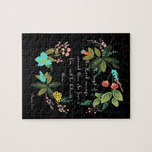 Bibel versifiziert Kunst - Psalm-23:2 Puzzle (Horizontal)