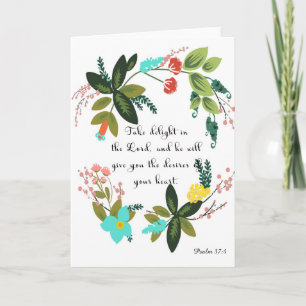 Bibel versifiziert Kunst - Psalm-37:4 Feiertagskarte