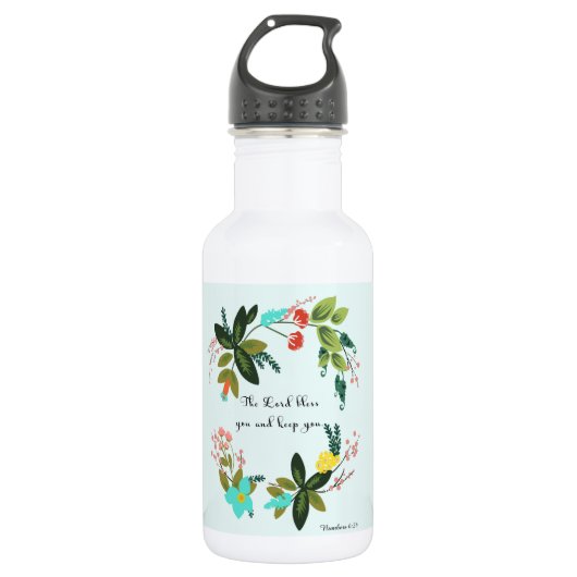 Bibel versifiziert Kunst - Zahl-6:24 Edelstahlflasche (Vorderseite)