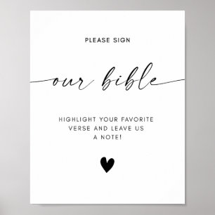 Bibel Wedding Gästebuchsignatur Poster