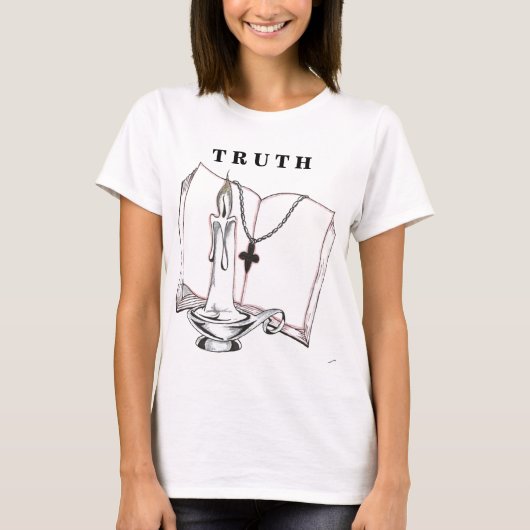 Bibel zeichnend/ T R U T H T-Shirt (Vorderseite)
