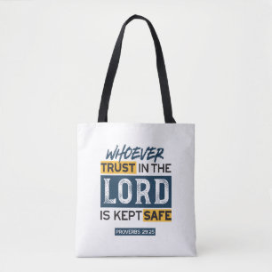 Bibel-Zitat Kunst - Sprüche 29,25 Vertrauen in Got Tasche