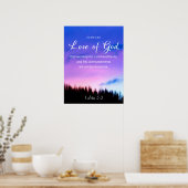Bibel Zitat Liebe Gottes Lila Poster (Küche)