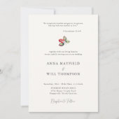 Bibel Zitat Minimal Winter Berries Elegante Hochze Einladung (Vorderseite)