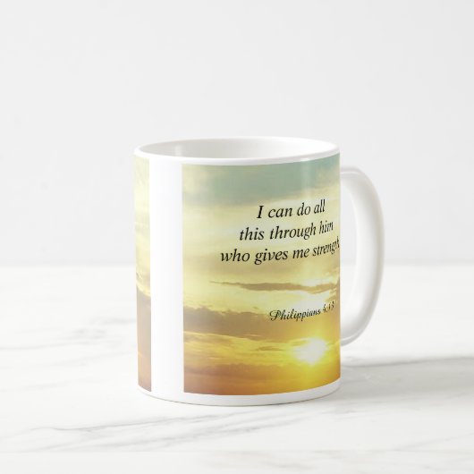 Bibel zitiert Philippians-4:13-Tasse Kaffeetasse (VorderseiteRechts)
