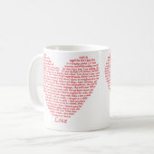 Bibelangebot 1 Korinther 13 Lieben Herzkunstdesign Kaffeetasse (Vorderseite Links)