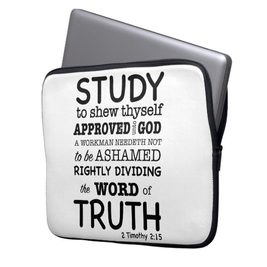 Bibelangebot 2 Timothy 2:15 Laptopschutzhülle (Vorderseite Links)