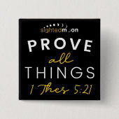 Bibelangebot beweist alles Gelbe Typografie Button (Vorderseite)