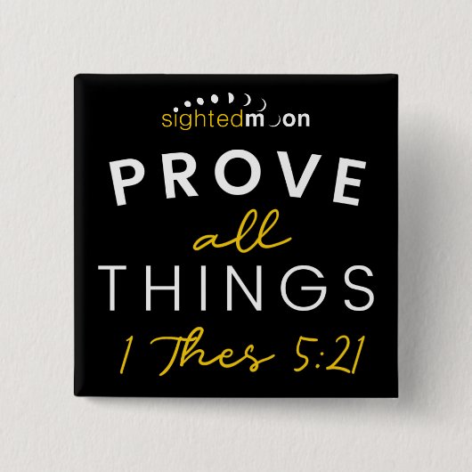 Bibelangebot beweist alles Gelbe Typografie Button (Vorderseite)