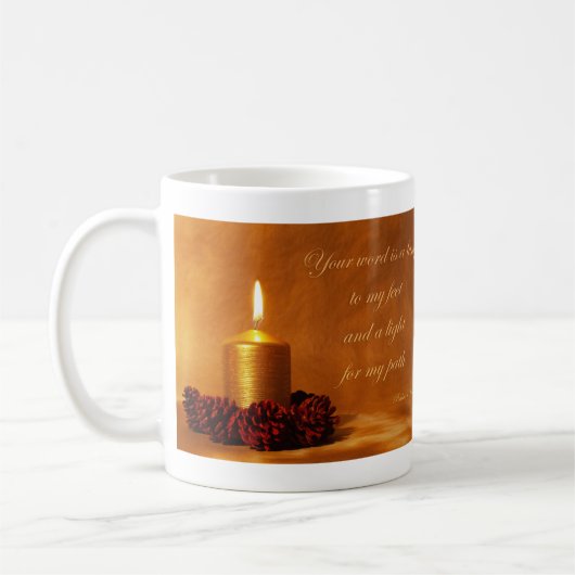 Bibelangebot mit Weihnachtskerze Kaffeetasse (Links)