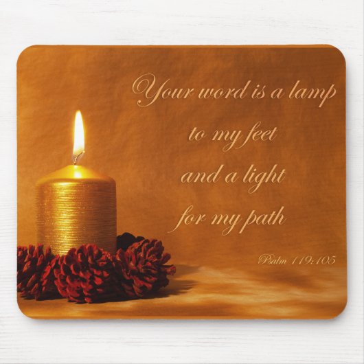 Bibelangebot mit Weihnachtskerze Mousepad (Vorne)
