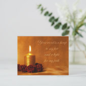 Bibelangebot mit Weihnachtskerze Postkarte (Stehend Vorderseite)