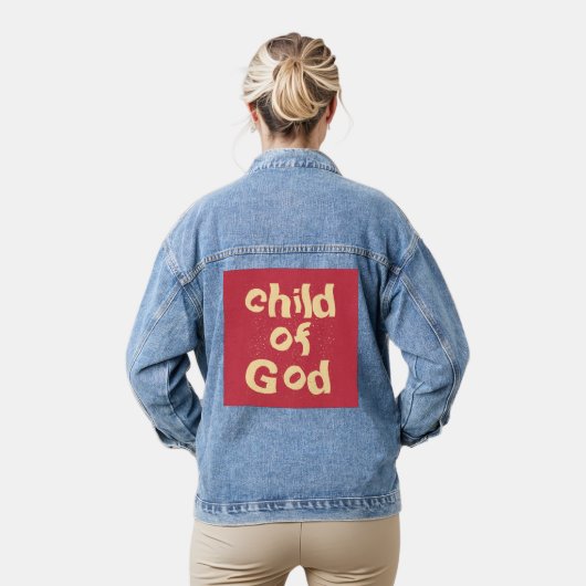 Bibelangebot Rot auf Kind Gottes Jeansjacke (Modell)