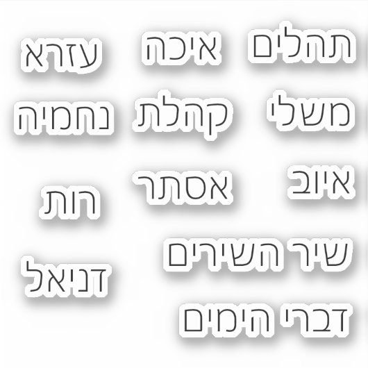Bibelaufkleber in Hebräisch - Die Schriften Aufkleber (Vorderseite)