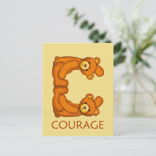Bibelbären ~ Courage Scripture Postkarte (Stehend Vorderseite)