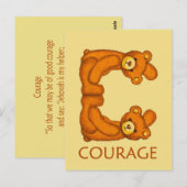 Bibelbären ~ Courage Scripture Postkarte (Vorne/Hinten)