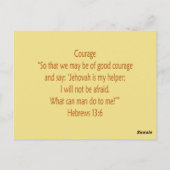 Bibelbären ~ Courage Scripture Postkarte (Rückseite)